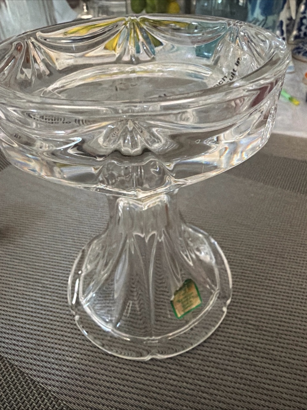 Marquis by Waterford Crystal Glass Compote Pedestal candle  - Clear